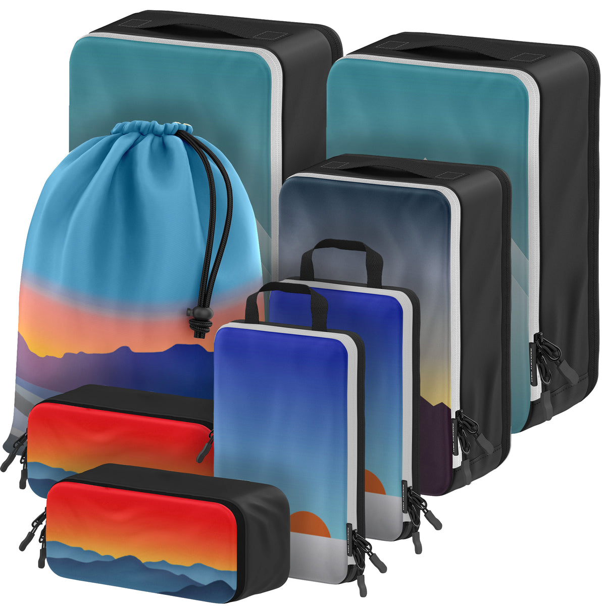 8-piece Compression Packing Cubes For Travel with HybridMax Double