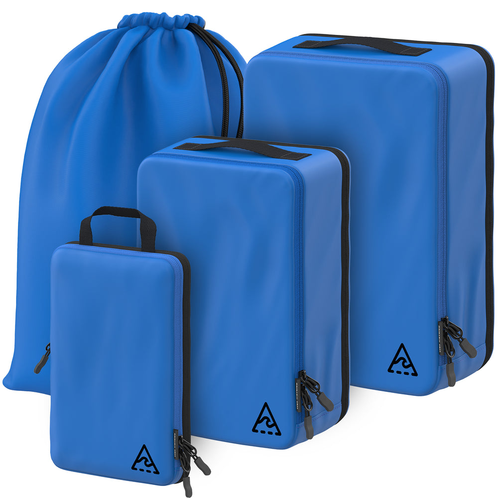 Dec-Mec 4 Set Compression Packing Cubes with Labels for Travel